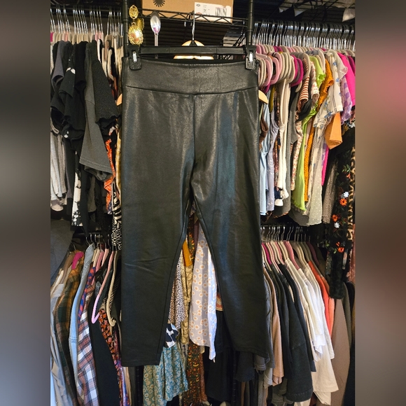 Abercrombie & Fitch Women's Black Leather Pants - Picture 2 of 3